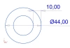 44 x 10 mm, PVC 65, schwarz,