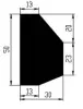 Profil 50/23 x 30 mm, TPE65, schwarz