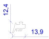13,91 × 12,4 mm, PVC 61, schwarz