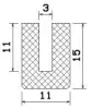 25086/EPDM65 U-Profil, grau