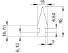 45 x 15 mm, PVC 65, schwarz