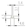 4,6 × 4,3/1,4 mm, Sil, grau