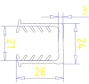 28 x 24 mm, PVC 65, schwarz