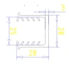 28 x 28 mm, PVC 65, schwarz