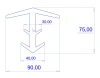 90 × 75 × 770 mm, TPE 65, schwarz