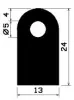 1597/TPE 65, D-Profil, schwarz