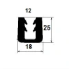 25 x 18 mm, PVC 65, schwarz, U-Profil