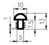 10/5 × 13 mm, Fugenabdeck-Profil, PVC 65, schwarz