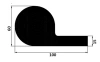100 × 60 × 15 mm, P-Profil, TPE 65, schwarz