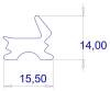 15,5 × 14 mm, PVC 65, schwarz 