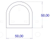 50 x 50 mm, PVC 65, schwarz