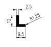 12 × 9,5 mm TPE 65 L-Profil